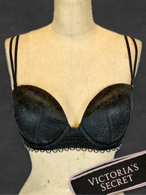 Victoria’s Secret Very Sexy multi way multiposition bra black lace 34D strapless